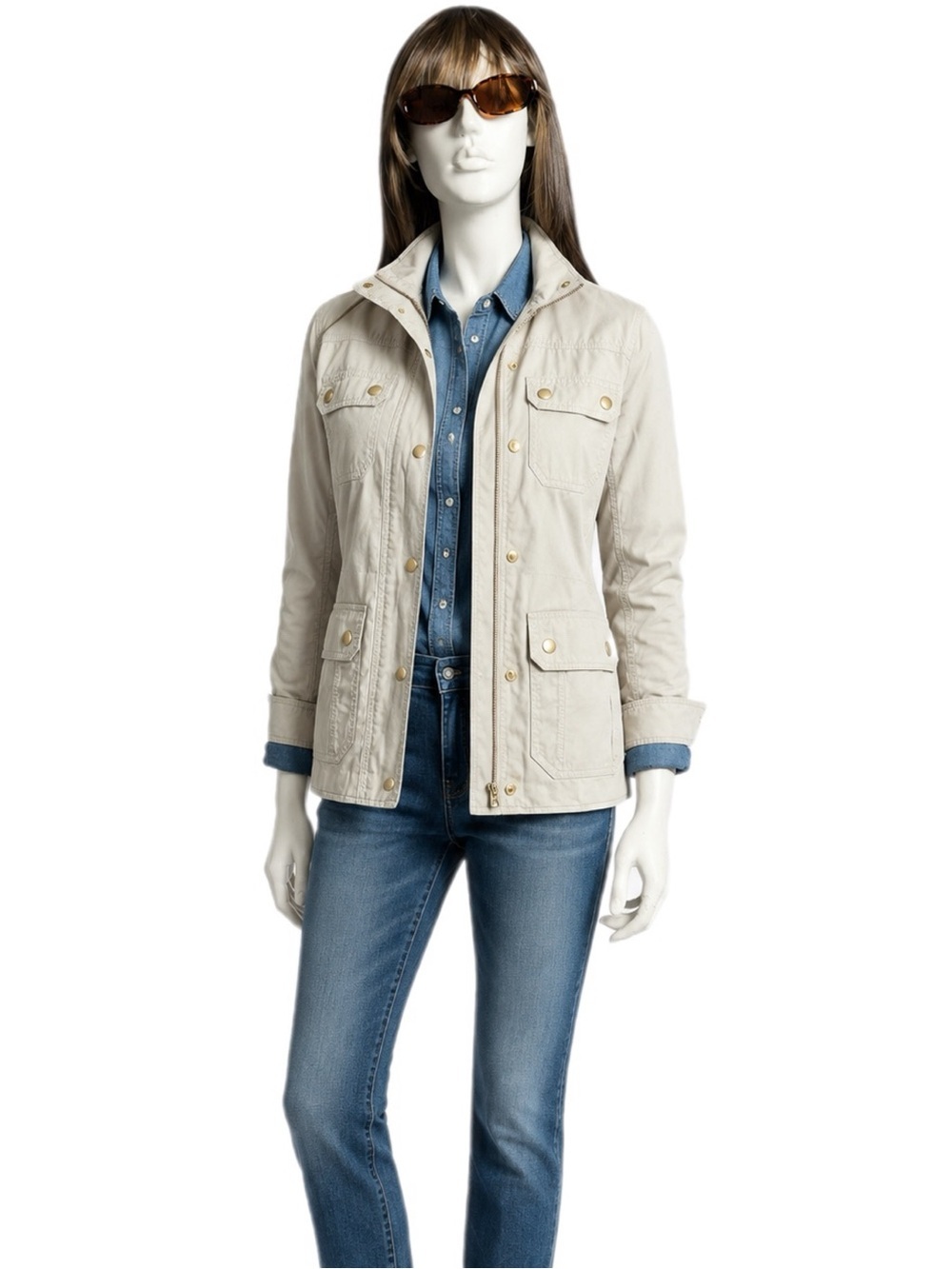 J.Crew Khaki/Stone Downtown Field Utility Jacket Size S